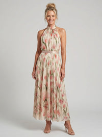 Stella & Grace™ | Halter Neck Floral Midi Dress